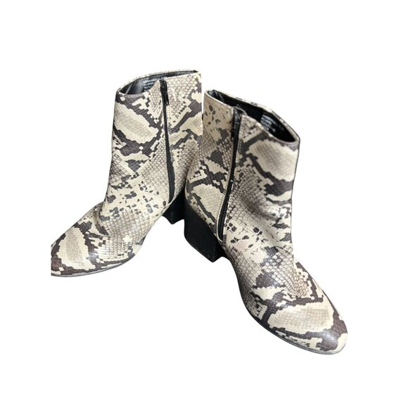 Aaden Snake Print Ankle Boots Womens 7.5M PU Upper Textile Lining*note wear - Picture 2 of 12
